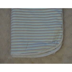 Garanimals Aqua Blue Stripes Baby Blanket Gray White Tan Lovey